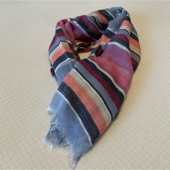 J Crew dusk colored striped thin knit scarf - Picture 8 of 8
